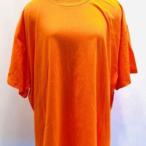 NWT TEK GEAR Women Short Sleeve Crew Neck On the Go Gear Orange Shirt Size 2X